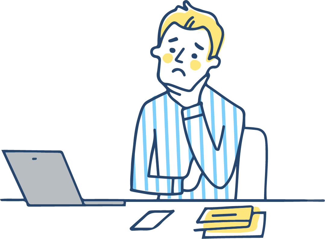悩んでる男性のイラスト